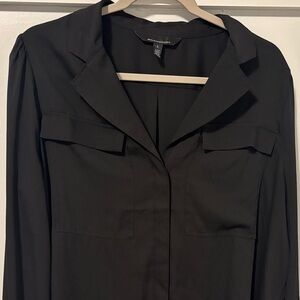 White House Black Market Black Blouse